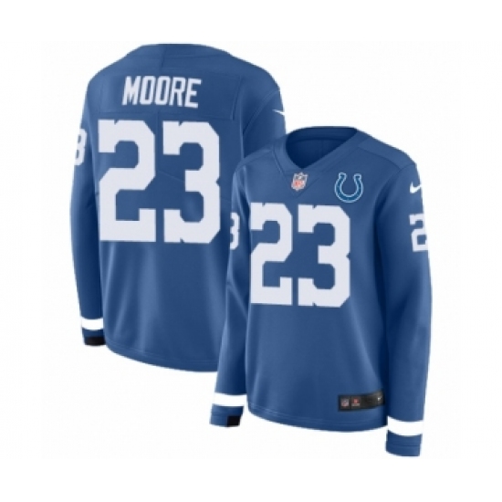 Women's Nike Indianapolis Colts #23 Kenny Moore Limited Blue Therma Long Sleeve NFL Jersey - Ujersey