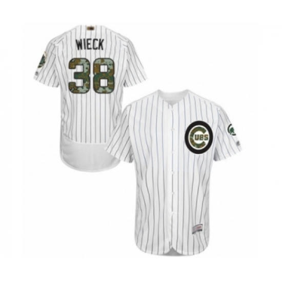 Men's Chicago Cubs #38 Brad Wieck Authentic White 2016 Memorial Day Fashion Flex Base Baseball Player Jersey - Ujersey