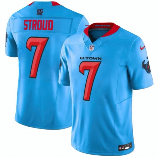 Men's Houston Texans #7 C.J. Stroud Blue 2024 Vapor F.U.S.E. Limited Football Stitched Jersey - Ujersey