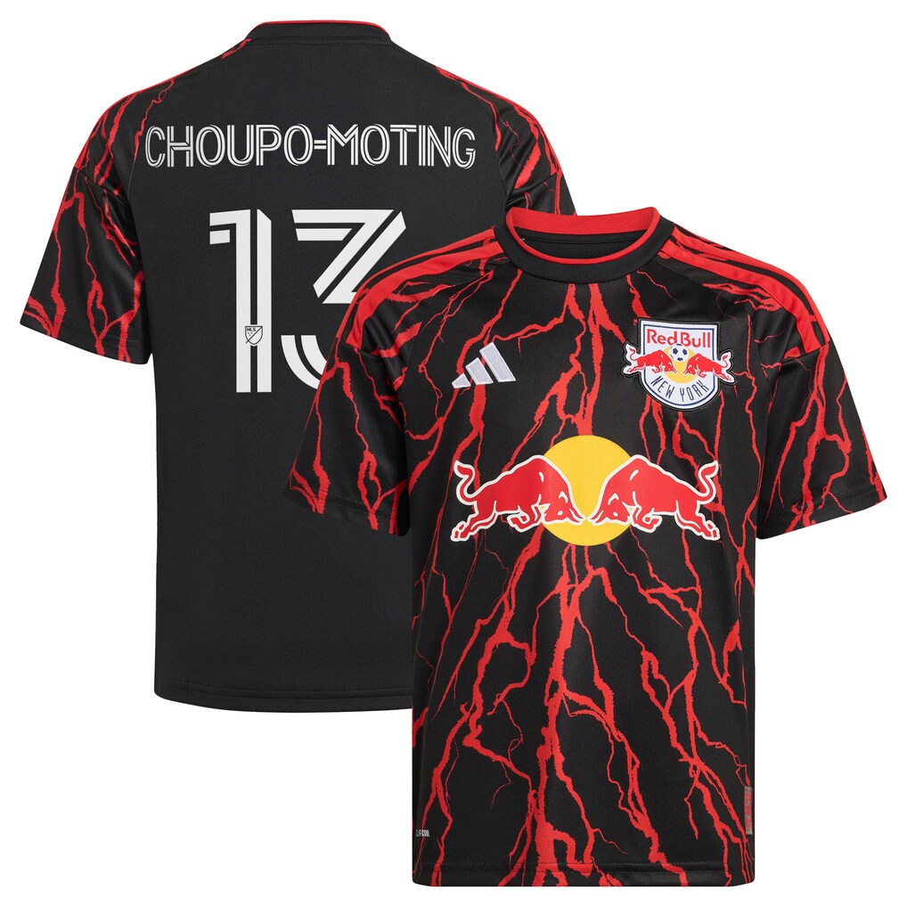 Youth New York Red Bulls Eric Maxim Choupo-Moting adidas Black 2026 The Rooted Kit Replica Jersey - Ujersey
