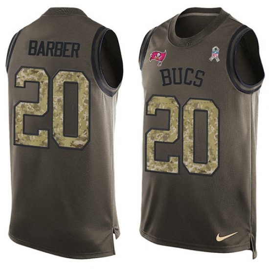 Men's Nike Tampa Bay Buccaneers #20 Ronde Barber Limited Green Salute to Service Tank Top NFL Jersey - Ujersey