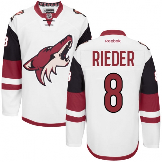 Women's Reebok Arizona Coyotes #8 Tobias Rieder Authentic White Away NHL Jersey - Ujersey