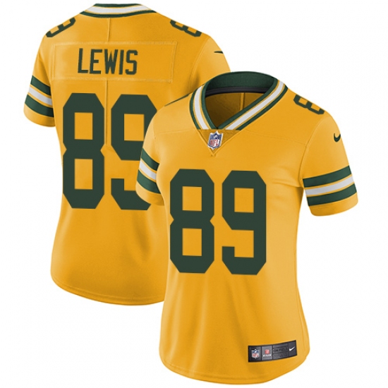 Women's Nike Green Bay Packers #89 Marcedes Lewis Limited Gold Rush Vapor Untouchable NFL Jersey - Ujersey