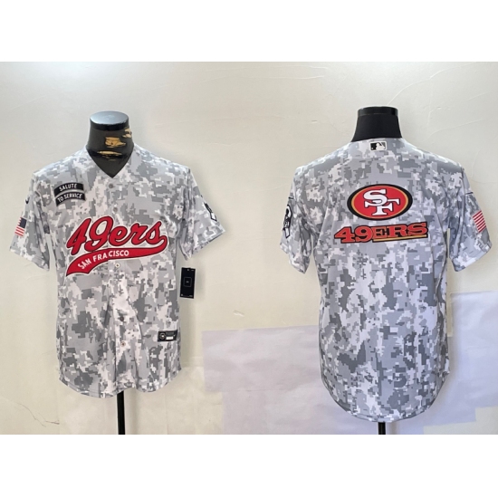 Men's San Francisco 49ers Blank Arctic Camo 2024 Salute to Service Stitched Baseball Jerseys - Ujersey
