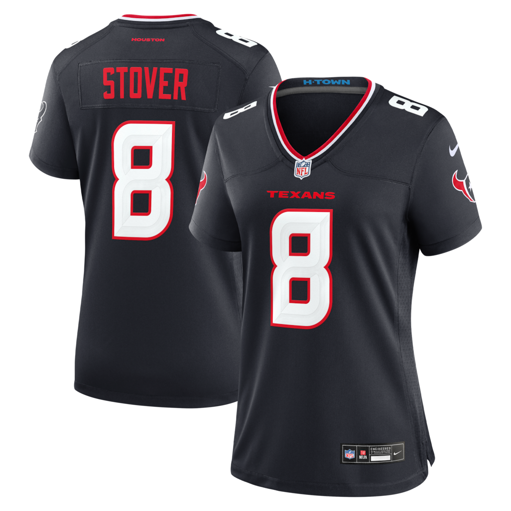 Women's Houston Texans Cade Stover Nike Navy Team Game Jersey - Ujersey Shop