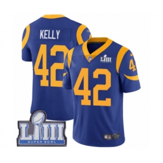 Youth Nike Los Angeles Rams #42 John Kelly Royal Blue Alternate Vapor Untouchable Limited Player Super Bowl LIII Bound NFL Jersey - Ujersey