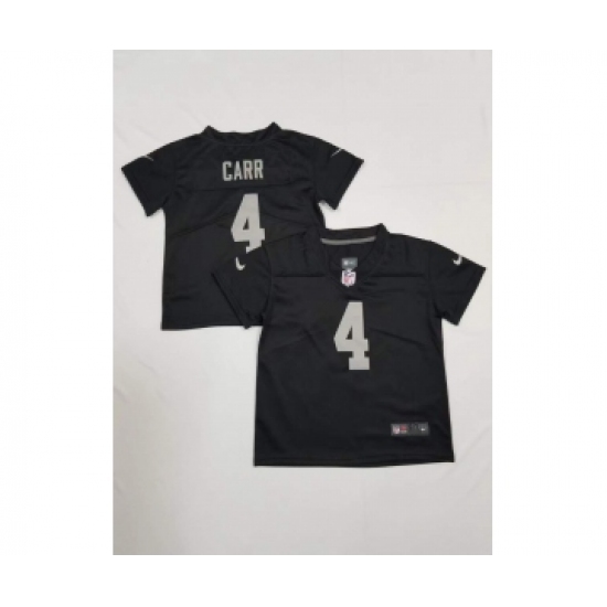 Toddler Las Vegas Raiders #4 Derek Carr Limited Black Vapor Jersey - Ujersey