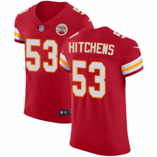 Men's Nike Kansas City Chiefs #53 Anthony Hitchens Red Team Color Vapor Untouchable Elite Player NFL Jersey - Ujersey