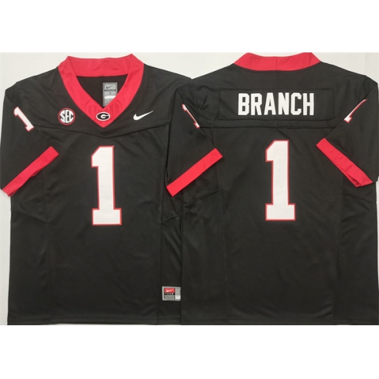 Men's Georgia Bulldogs #1 Zachariah Branch Black F.U.S.E. Stitched Jersey - Ujersey