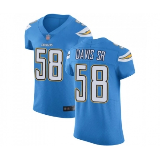Men's Los Angeles Chargers #58 Thomas Davis Sr Electric Blue Alternate Vapor Untouchable Elite Player Football Jersey - Ujersey