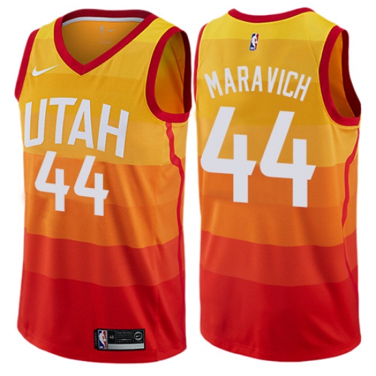 Youth Nike Utah Jazz #44 Pete Maravich Swingman Orange NBA Jersey - City Edition - Ujersey