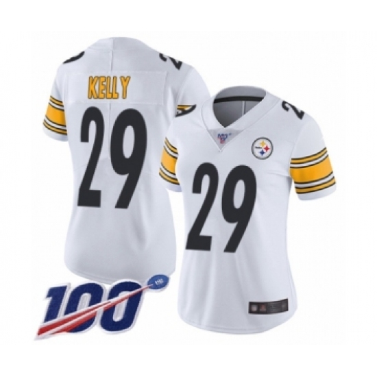 Women's Pittsburgh Steelers #29 Kam Kelly White Vapor Untouchable Limited Player 100th Season Football Jersey - Ujersey