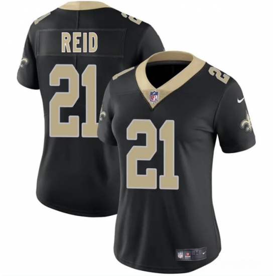 Women's New Orleans Saints #21 Justin Reid Black 2025 Vapor Stitched Game Jersey(Run Small) - Ujersey
