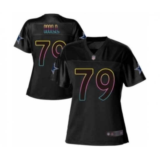 Women's Dallas Cowboys #79 Trysten Hill Limited Pink Rush Fashion Football Jersey - Ujersey