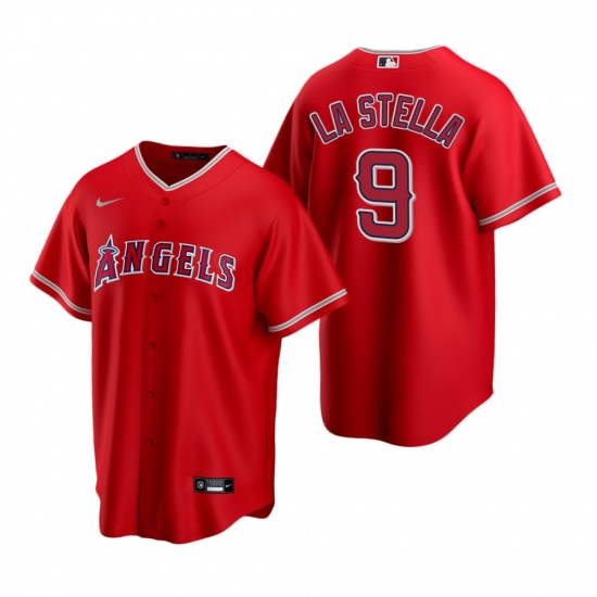Men's Nike Los Angeles Angels #9 Tommy La Stella Red Alternate Stitched Baseball Jersey - Ujersey