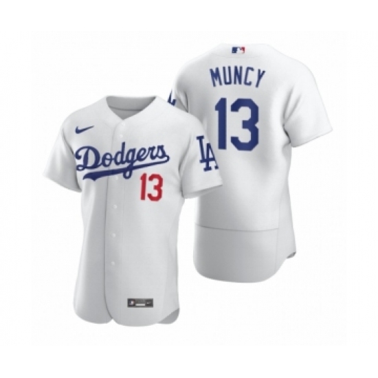 Men's Los Angeles Dodgers #13 Max Muncy Nike White 2020 Authentic Jersey - Ujersey