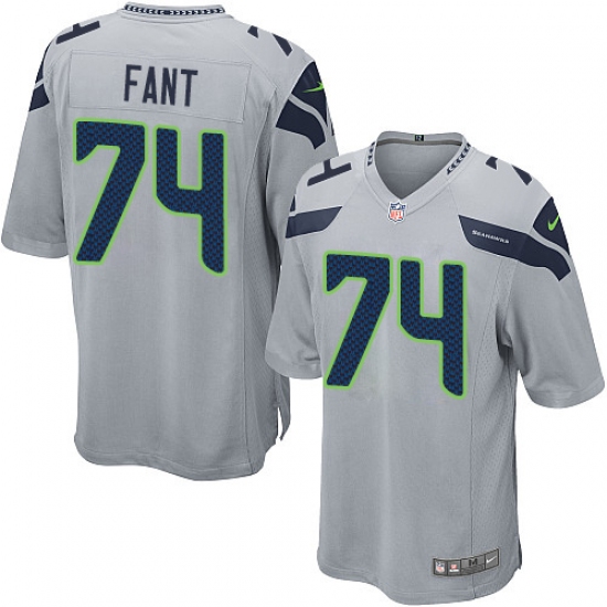 Men's Nike Seattle Seahawks #74 George Fant Game Grey Alternate NFL Jersey - Ujersey
