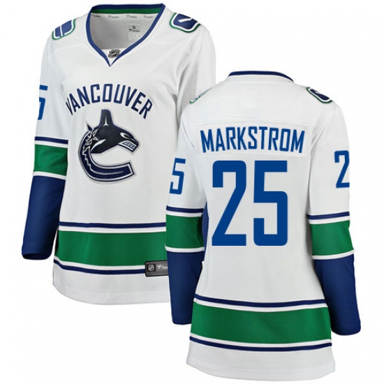 Women's Vancouver Canucks #25 Jacob Markstrom Fanatics Branded White Away Breakaway NHL Jersey - Ujersey