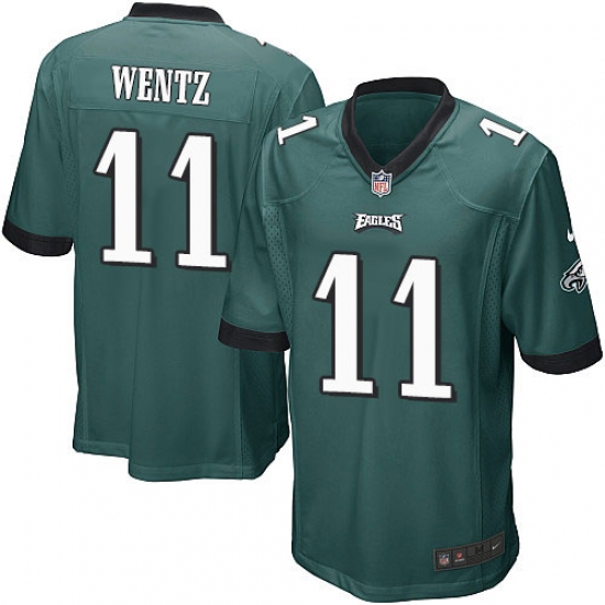 Men's Nike Philadelphia Eagles #11 Carson Wentz Game Midnight Green Team Color NFL Jersey - Ujersey