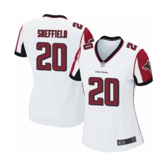Women's Atlanta Falcons #20 Kendall Sheffield Game White Football Jersey - Ujersey