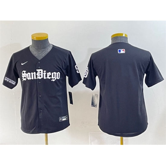 Youth San Diego Padres Blank Black Gothic Edition Vapor Limited Stitched Baseball Jersey - Ujersey