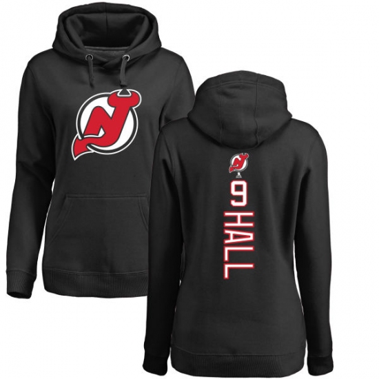 NHL Women's Adidas New Jersey Devils #9 Taylor Hall Black Backer Pullover Hoodie - ujerseystore