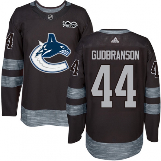 Men's Reebok Vancouver Canucks #44 Erik Gudbranson Authentic Black 1917-2017 100th Anniversary NHL Jersey - Ujersey