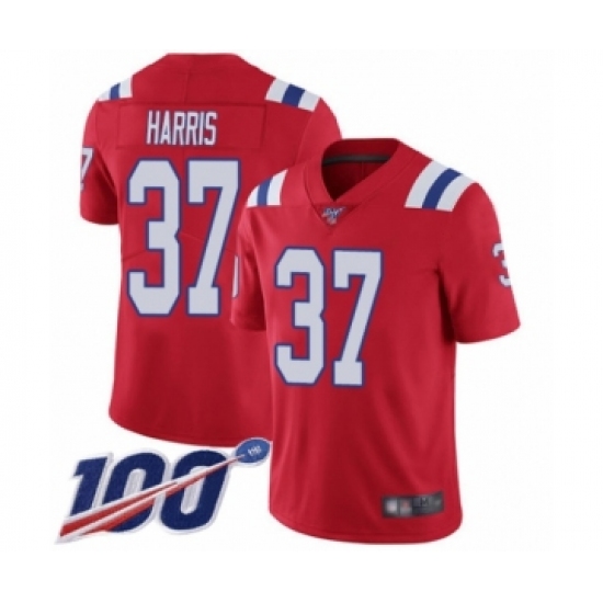 Youth New England Patriots #37 Damien Harris Red Alternate Vapor Untouchable Limited Player 100th Season Football Jersey - Ujersey