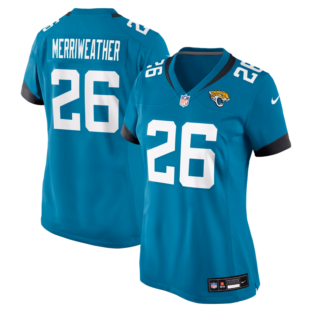 Women's Jacksonville Jaguars Kaevon Merriweather Nike Teal Team Game Jersey