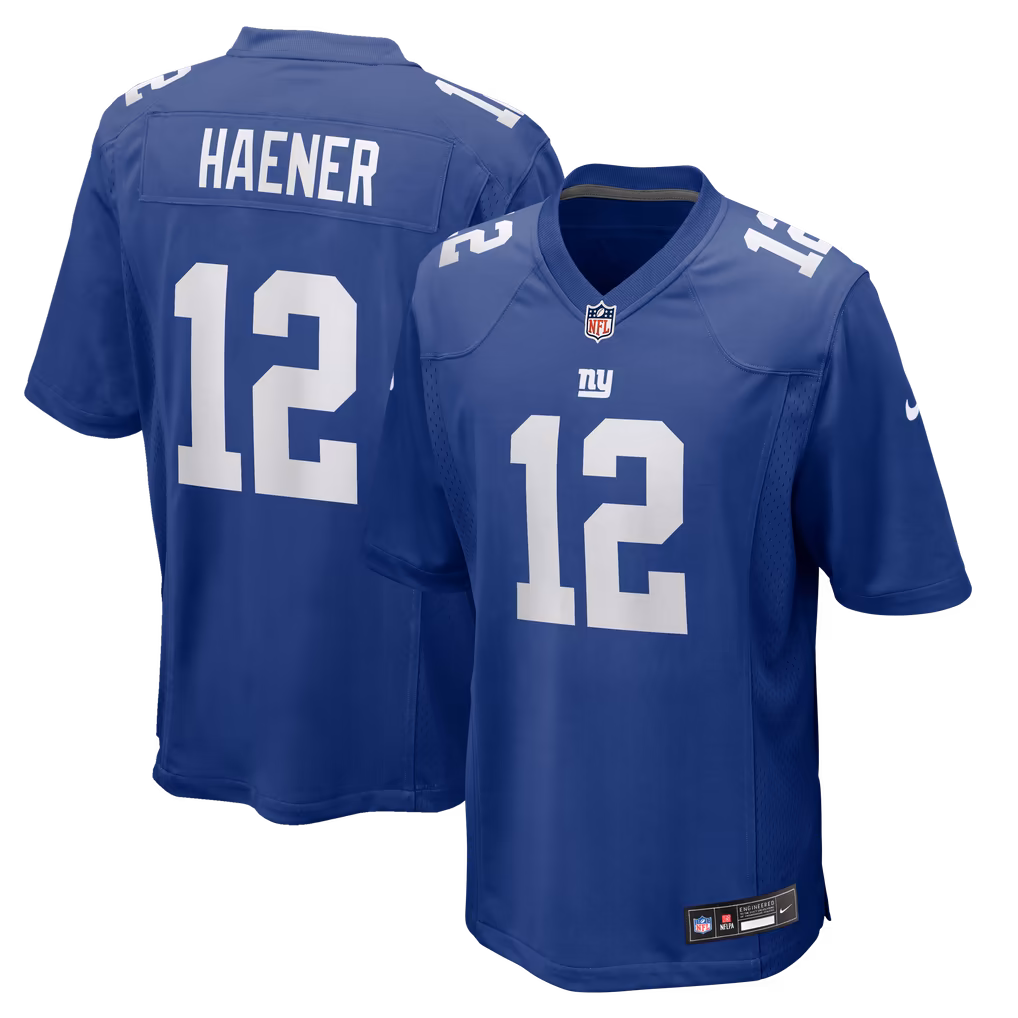 Men's New York Giants Jake Haener Nike Royal Team Game Jersey - Ujersey