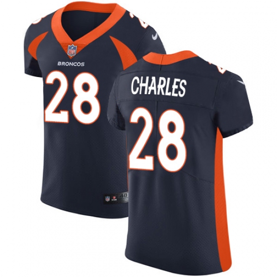 Men's Nike Denver Broncos #28 Jamaal Charles Navy Blue Alternate Vapor Untouchable Elite Player NFL Jersey - Ujersey