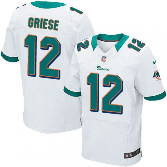 Men's Nike Miami Dolphins #12 Bob Griese Elite White NFL Jersey - Ujersey