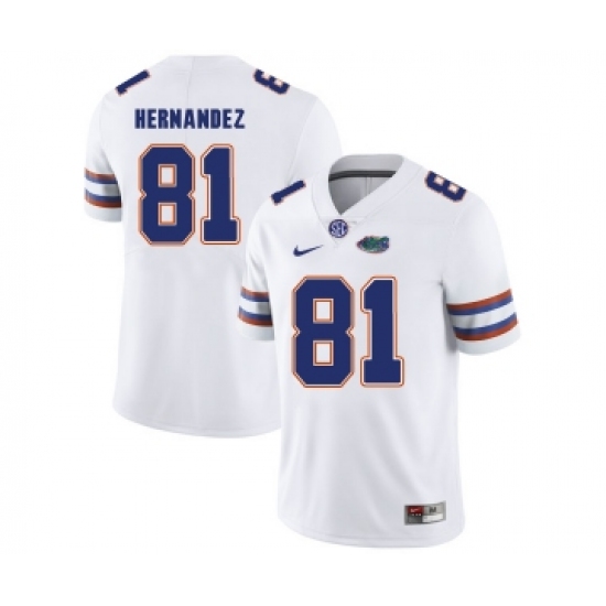 Florida Gators 81 Aaron Hernandez White College Football Jersey - Ujersey