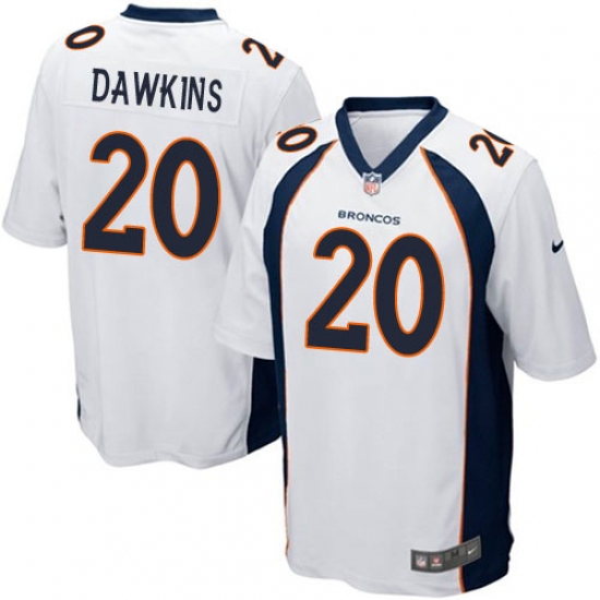 Men's Nike Denver Broncos #20 Brian Dawkins Game White NFL Jersey - Ujersey