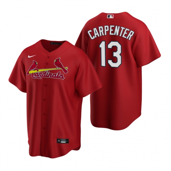 Men's Nike St. Louis Cardinals #13 Matt Carpenter Red Alternate Stitched Baseball Jersey - Ujersey