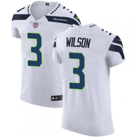Men's Nike Seattle Seahawks #3 Russell Wilson White Vapor Untouchable Elite Player NFL Jersey - Ujersey