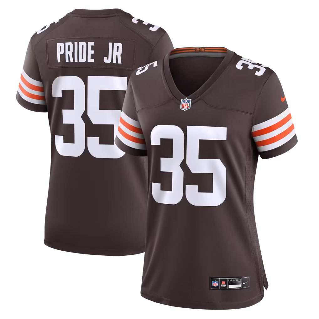 Women's Cleveland Browns Toriano Pride Jr. Nike Brown Team Game Jersey - ujerseystore