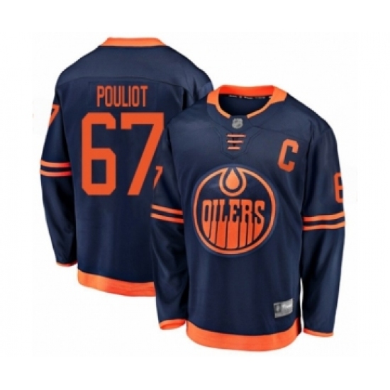 Youth Edmonton Oilers #67 Benoit Pouliot Authentic Navy Blue Alternate Fanatics Branded Breakaway Hockey Jersey - Ujersey