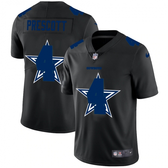 Men's Dallas Cowboys #4 Dak Prescott Black Nike Black Shadow Edition Limited Jersey - Ujersey