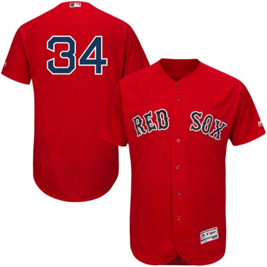Men's Majestic Boston Red Sox #34 David Ortiz Red Alternate Flex Base Authentic Collection MLB Jersey - Ujersey