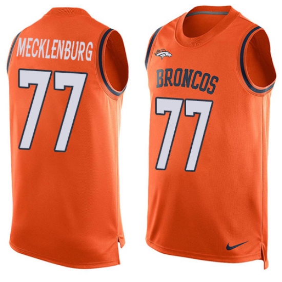 Men's Nike Denver Broncos #77 Karl Mecklenburg Limited Orange Player Name & Number Tank Top NFL Jersey - Ujersey