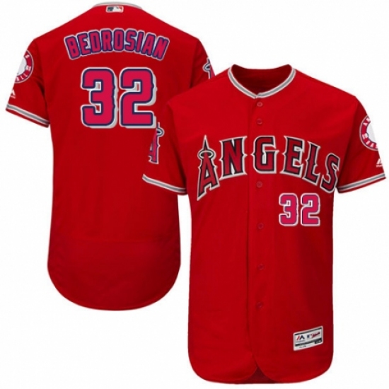 Men's Majestic Los Angeles Angels of Anaheim #32 Cam Bedrosian Red Alternate Flex Base Authentic Collection MLB Jersey - Ujersey