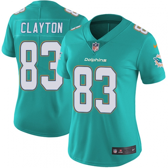 Women's Nike Miami Dolphins #83 Mark Clayton Elite Aqua Green Team Color NFL Jersey - Ujersey