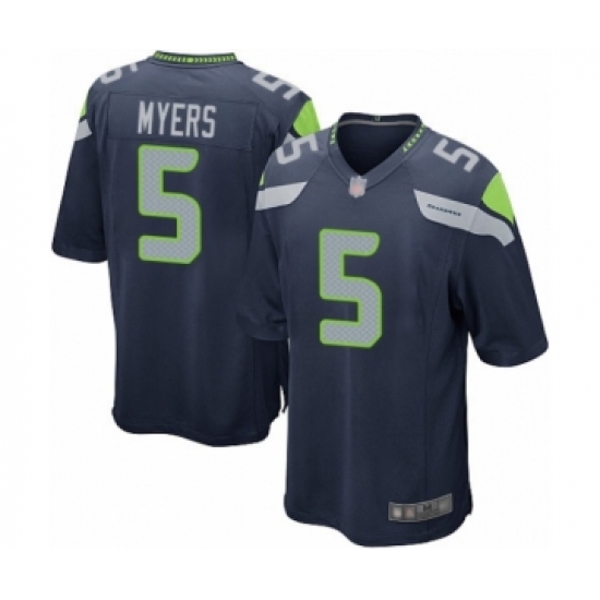Men's Seattle Seahawks #5 Jason Myers Game Navy Blue Team Color Football Jersey - Ujersey