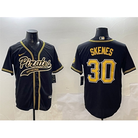 Men's Pittsburgh Pirates #30 Paul Skenes Black Cool Base Stitched Baseball Jersey - Ujersey