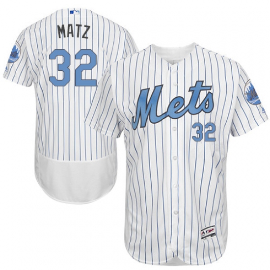Men's Majestic New York Mets #32 Steven Matz Authentic White 2016 Father's Day Fashion Flex Base MLB Jersey - Ujersey