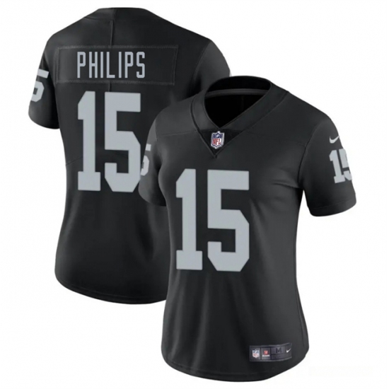 Women's Las Vegas Raiders #15 Kyle Philips Black 2025 Vapor Football Stitched Jersey(Run Small) - Ujersey