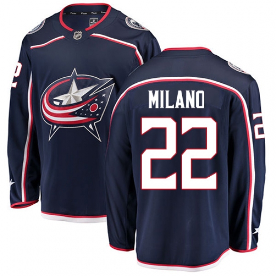 Men's Columbus Blue Jackets #22 Sonny Milano Fanatics Branded Navy Blue Home Breakaway NHL Jersey - Ujersey