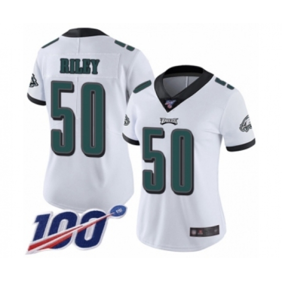 Women's Philadelphia Eagles #50 Duke Riley White Vapor Untouchable Limited Player 100th Season Football Jersey - Ujersey