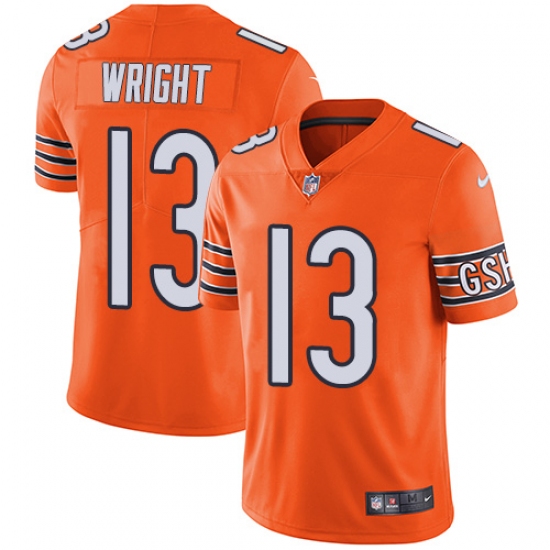 Men's Nike Chicago Bears #13 Kendall Wright Limited Orange Rush Vapor Untouchable NFL Jersey - Ujersey
